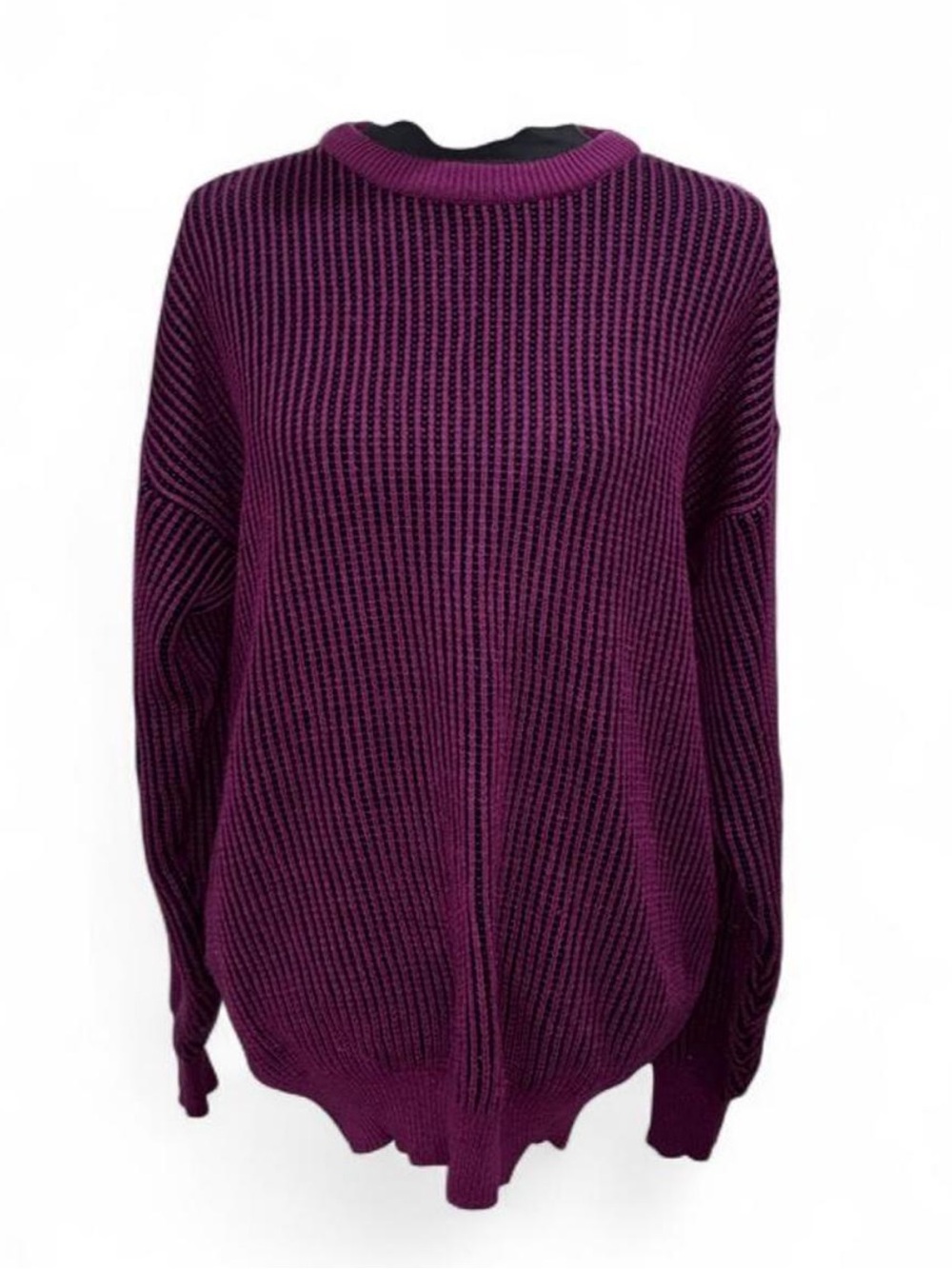 High Sierra Purple Ribbed Crewneck Sweater